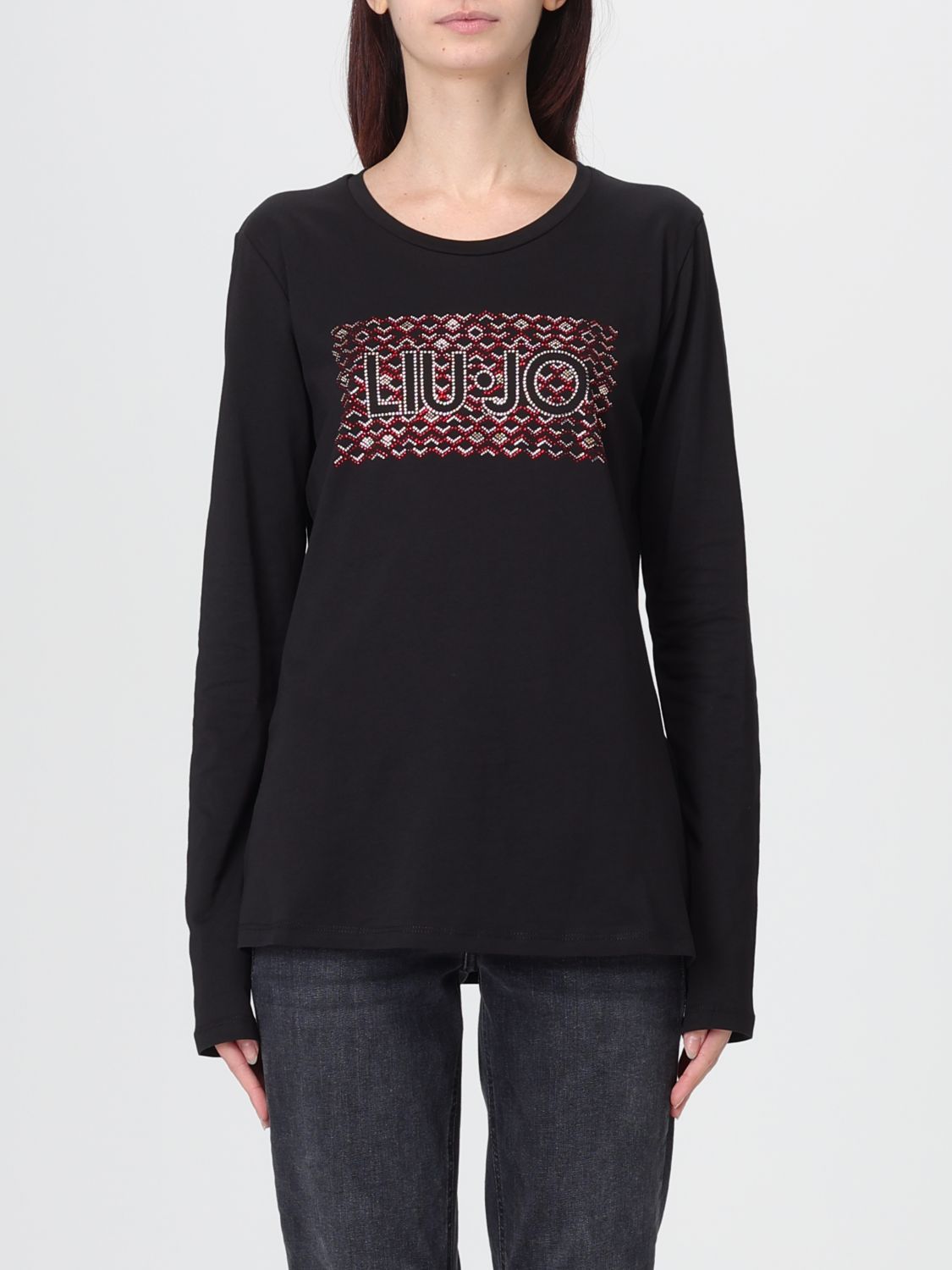 Liu •jo T-shirt Liu Jo Woman Color Black In Animal Print