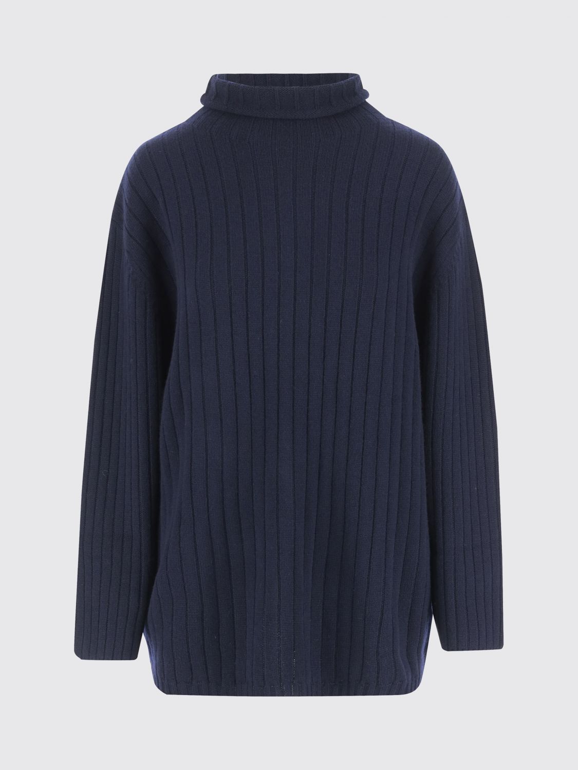 Aspesi Ribbed Turtleneck Sweater In Blue