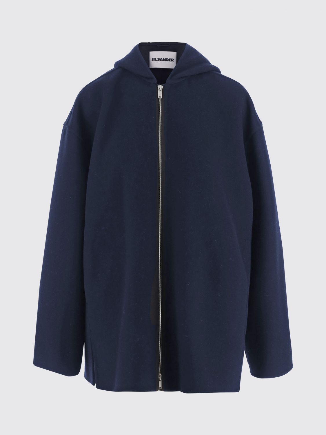 Jil Sander Women Navy Blue Wool Jacket, Xs Luxury Sweatshirts & Hoodies For Women Darveys In Blue