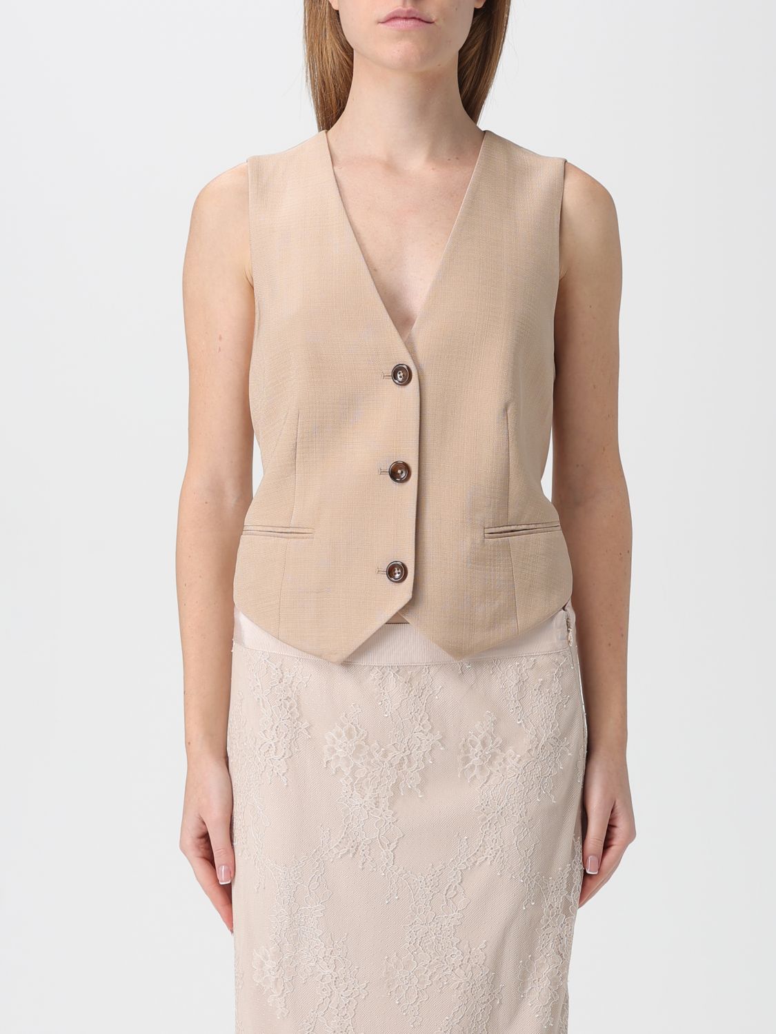 Liu •jo Waistcoat Liu Jo Woman Color Beige In Neutral