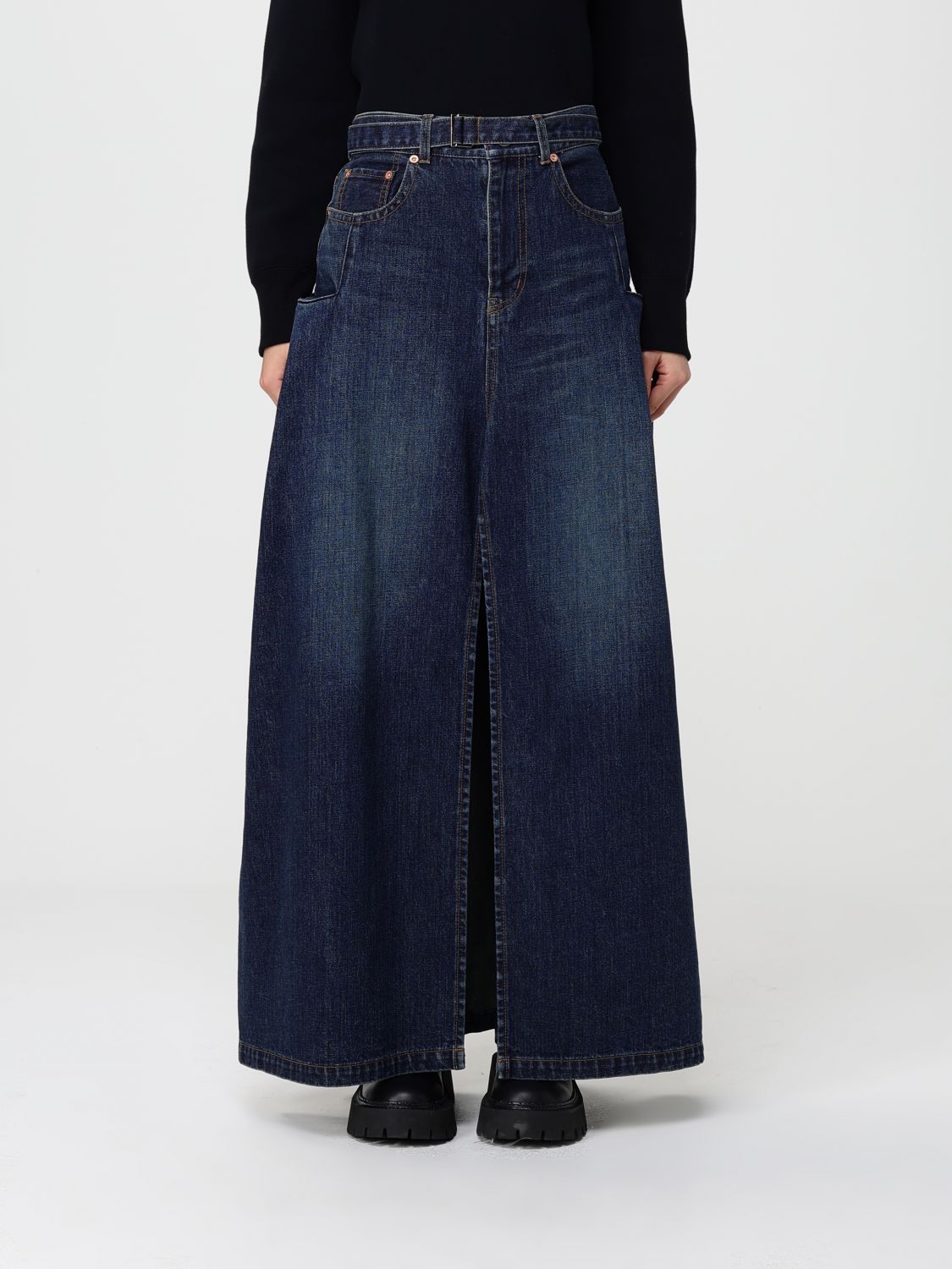 Sacai Skirt  Woman Color Blue In Blue