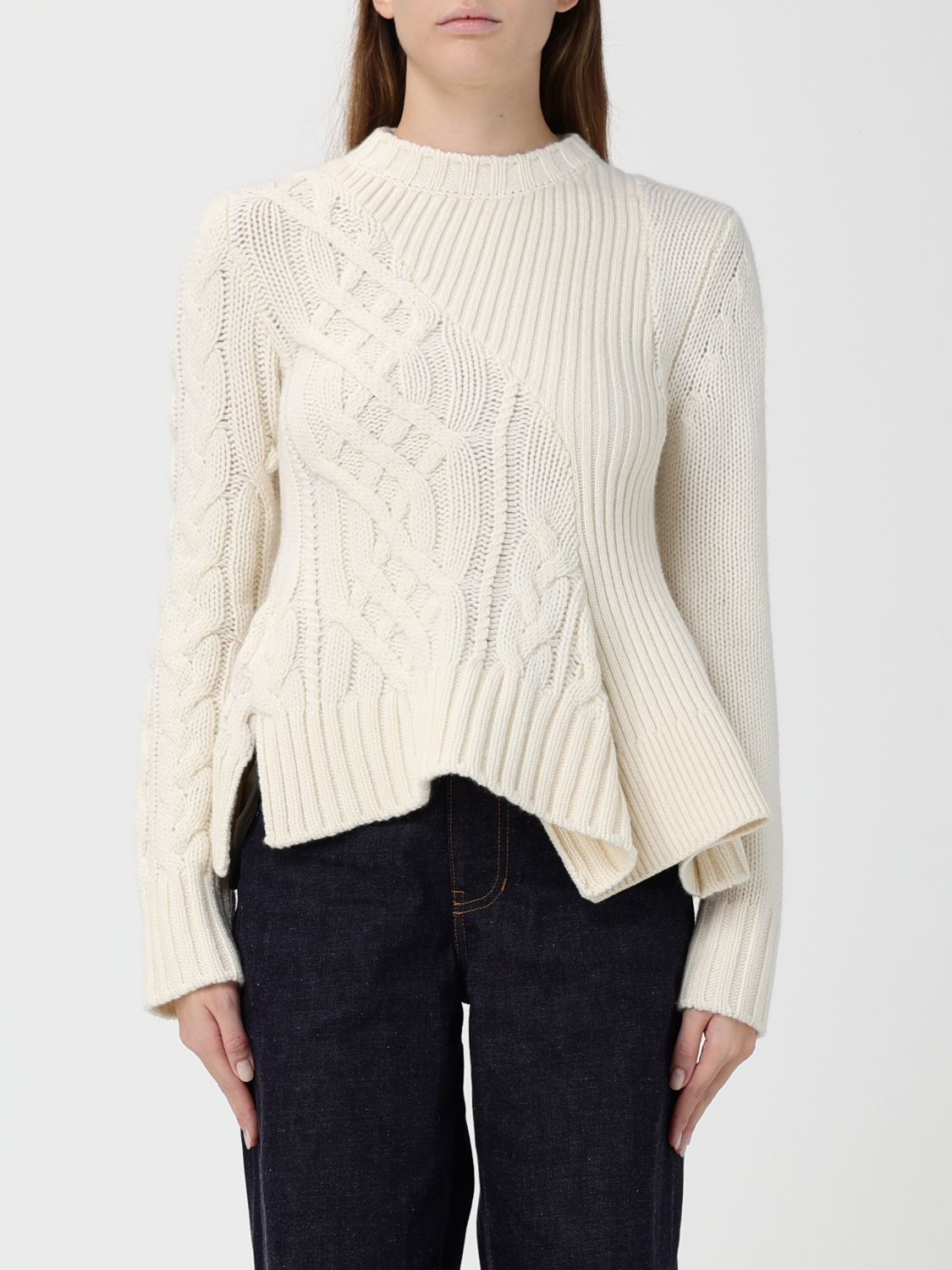 Sacai Sweater Woman Color White In Neutral