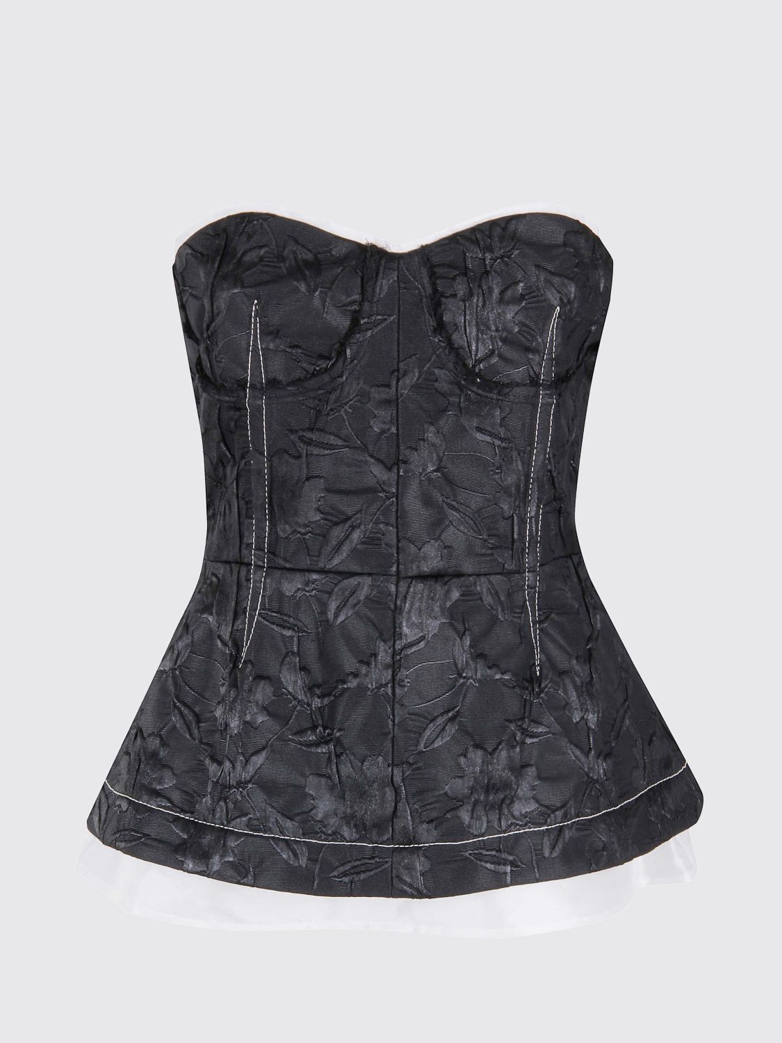 Simkhai Women's Zander Jacquard Bustier Top In Black In Black