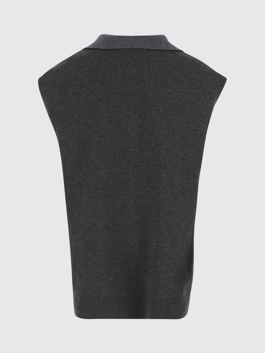 Carven Cashmere Top With Neck Scarf In Gray