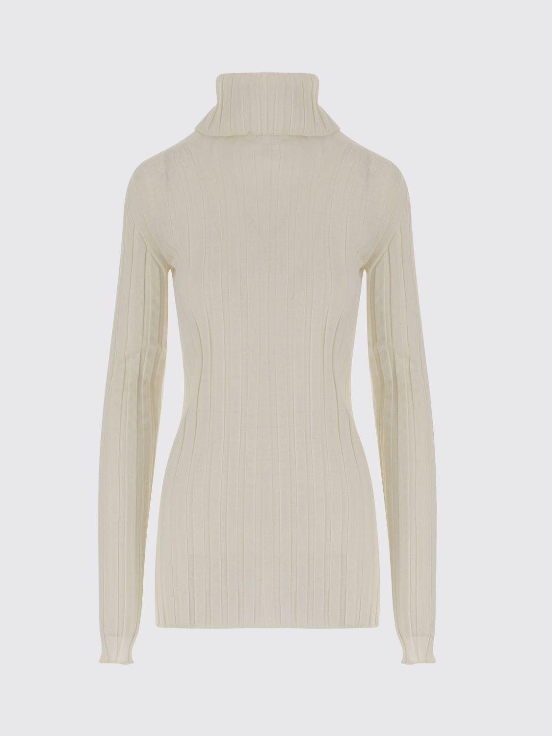 Carven Ribbed Wool And Silk Sweater In Neutral