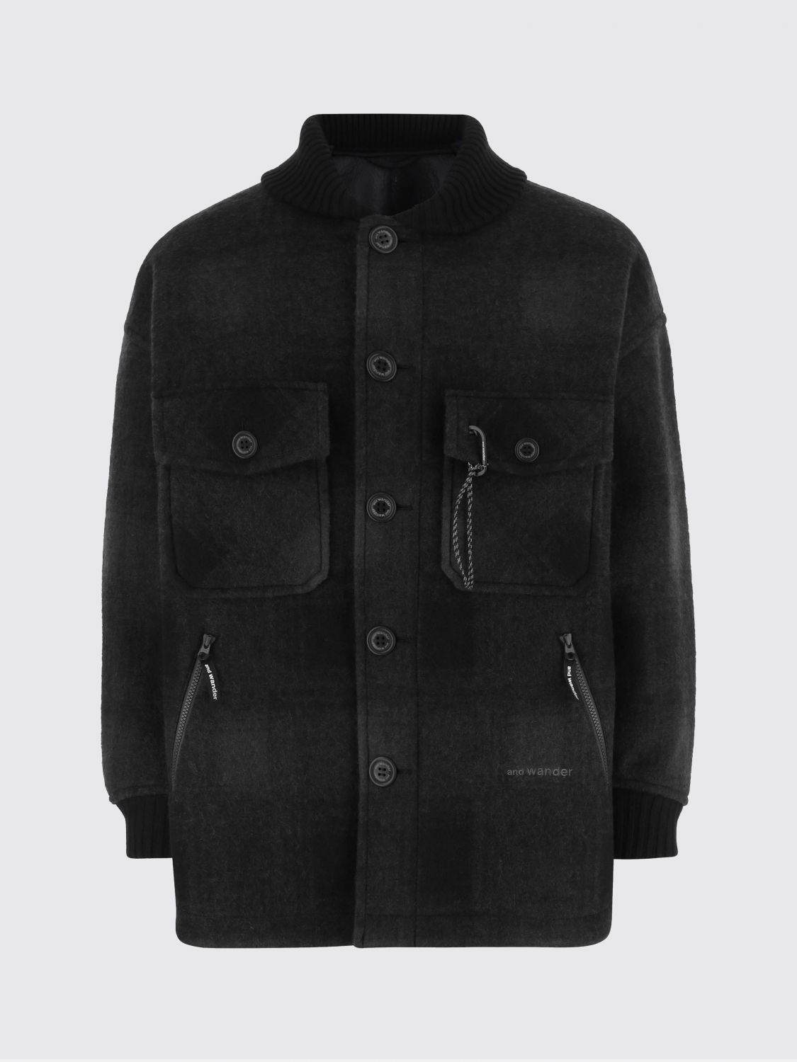 And Wander Buttoned Pocket Jacket In Black
