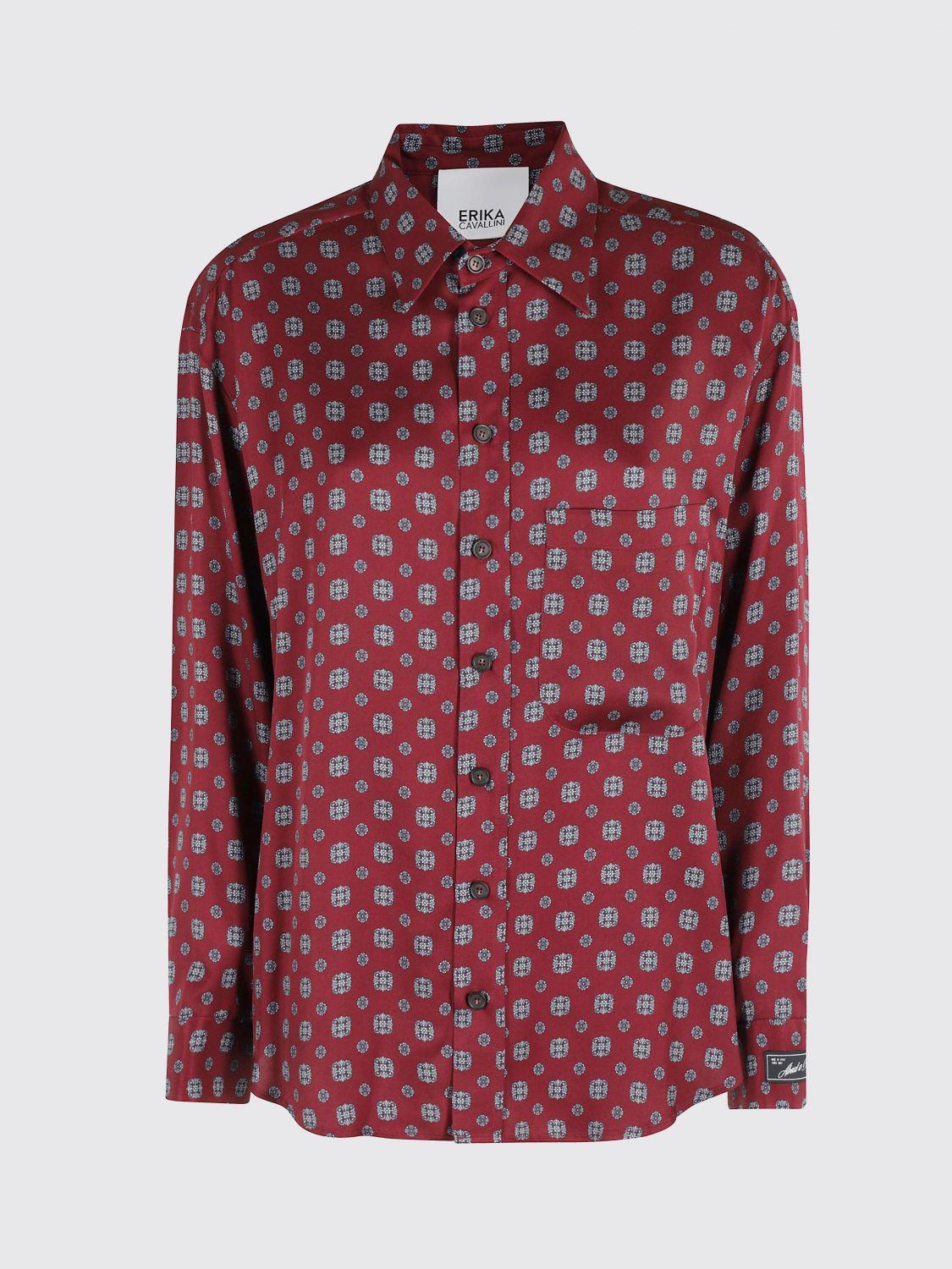 Erika Cavallini Patterned Button-down Shirt In Red