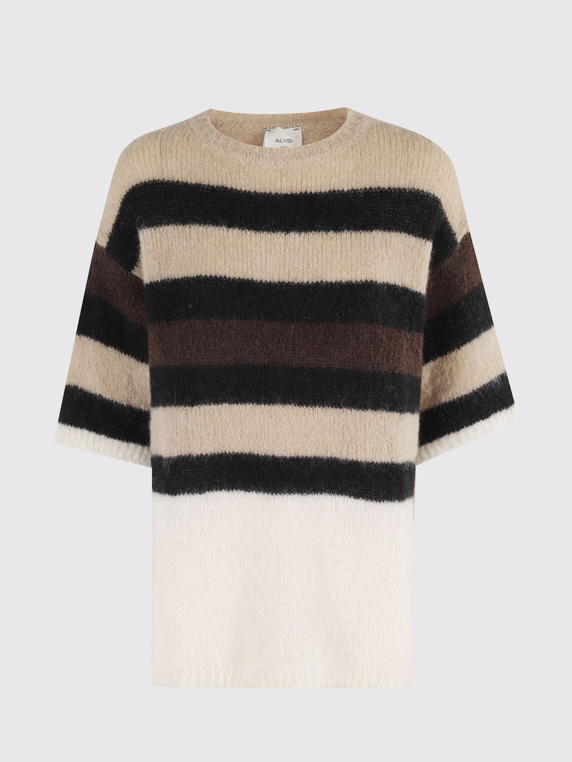 Alysi Maglia Super Mohair Tshirt In Black