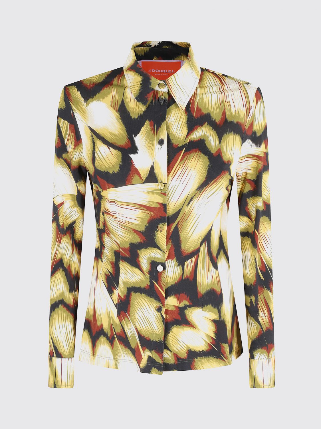 La Doublej Tailored Multicolored Abstract Print Shirt In Black