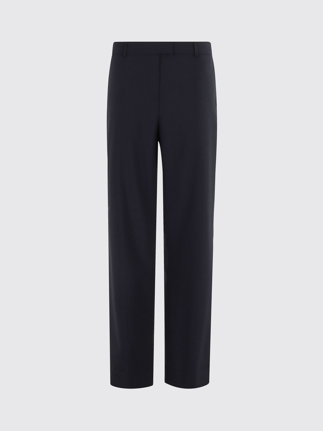 Herskind Tailored Blue Pinstripe Pants In Black