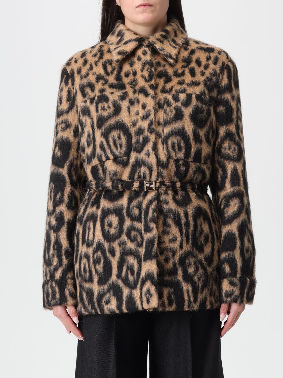 FENDI Cappotto in mohair animalier