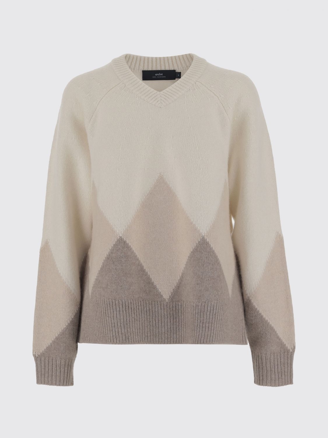 Arch4 Diamond-pattern Cashmere Sweater In Neutral
