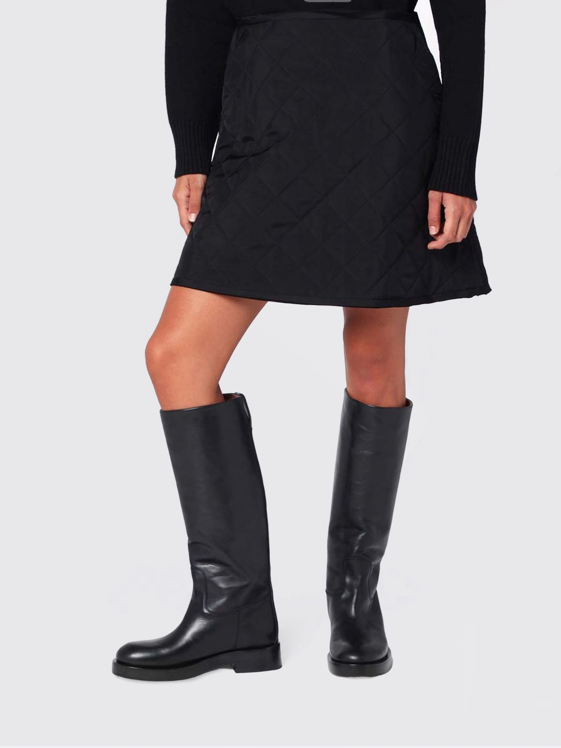 Jil Sander Black Quilted Skirt In Black