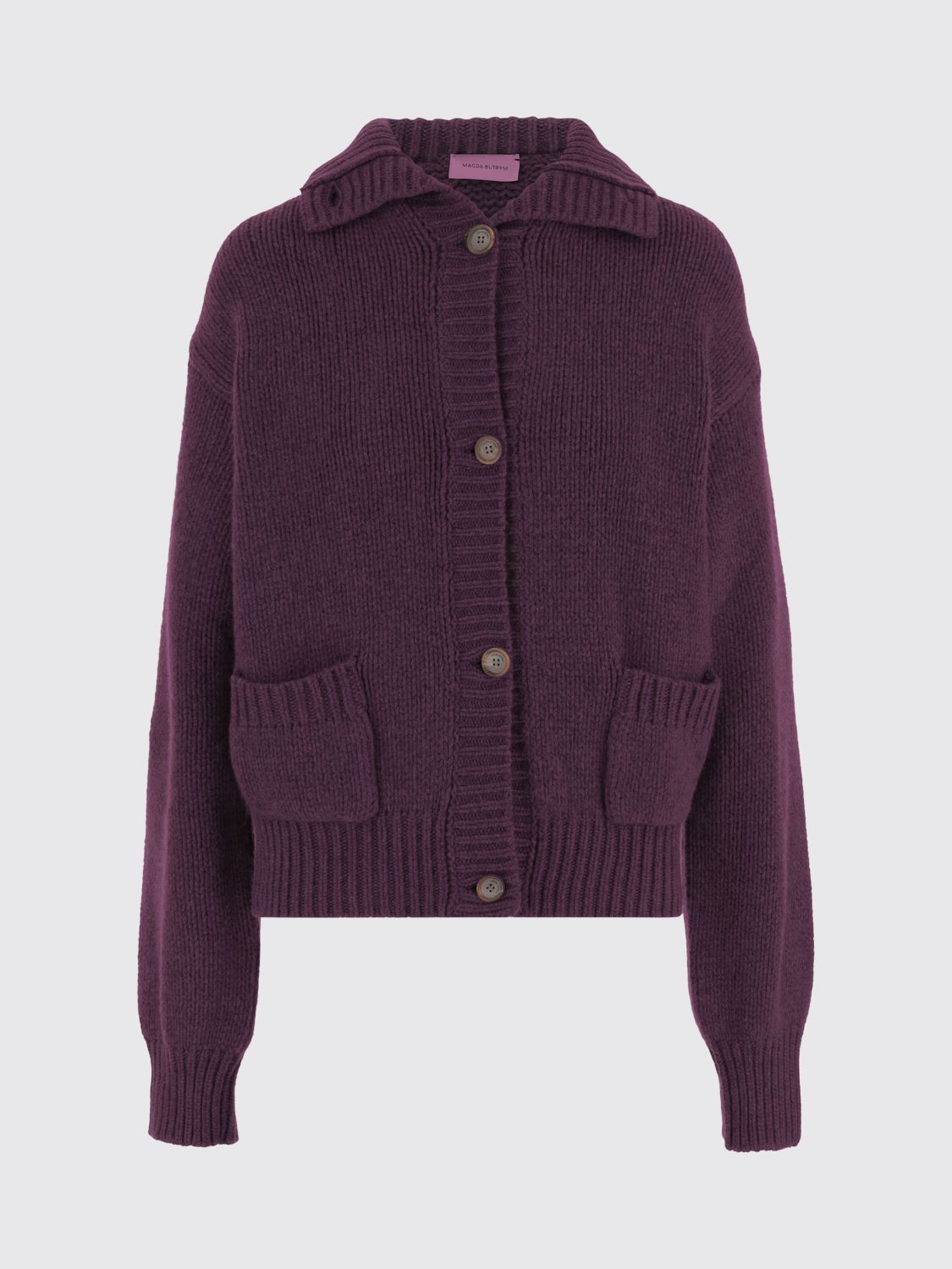 Magda Butrym Buttoned Patch-pocket Cardigan In Animal Print