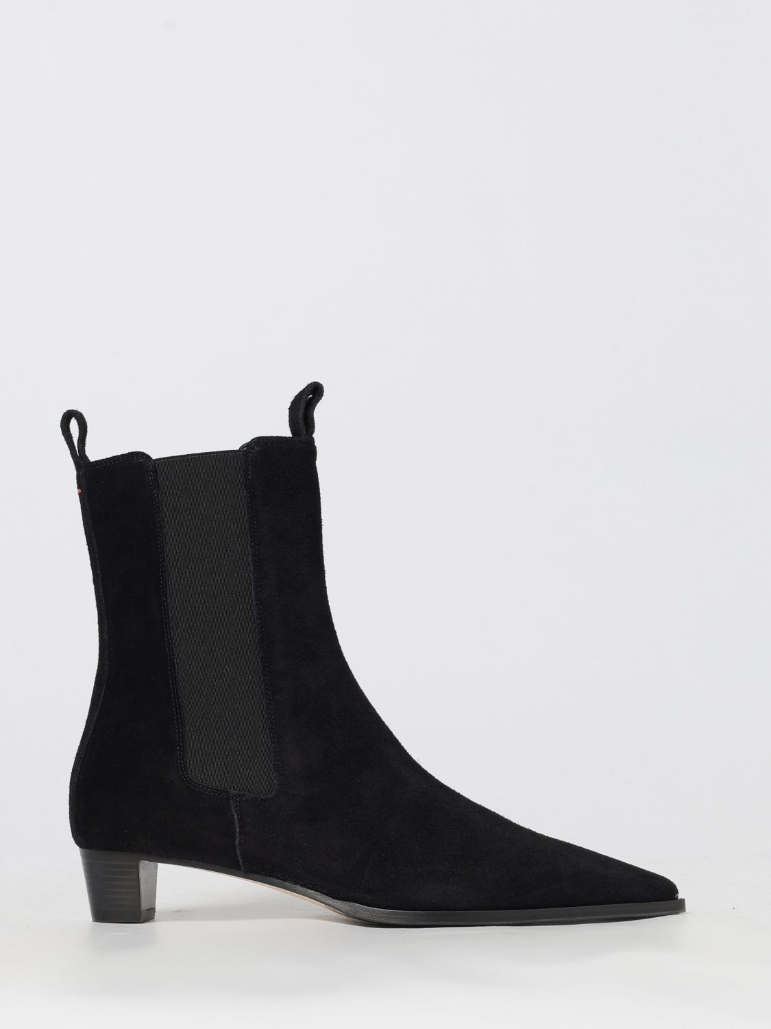 Aeyde Aeydē Kiki Leather Pointed Toe Boots In Black
