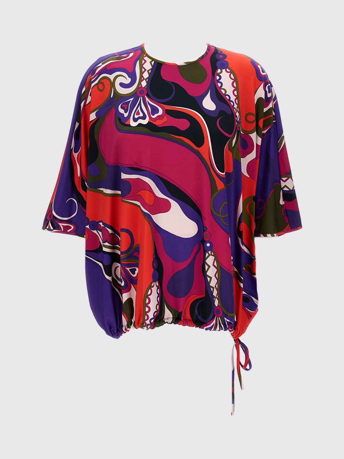 Pucci Satin Jersey Blouse In Multi