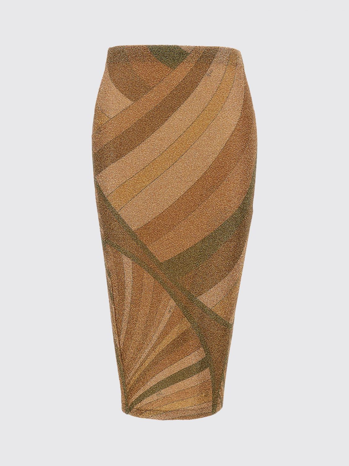 Pucci Emilio Women Midi Skirt In Lame Jersey In Brown