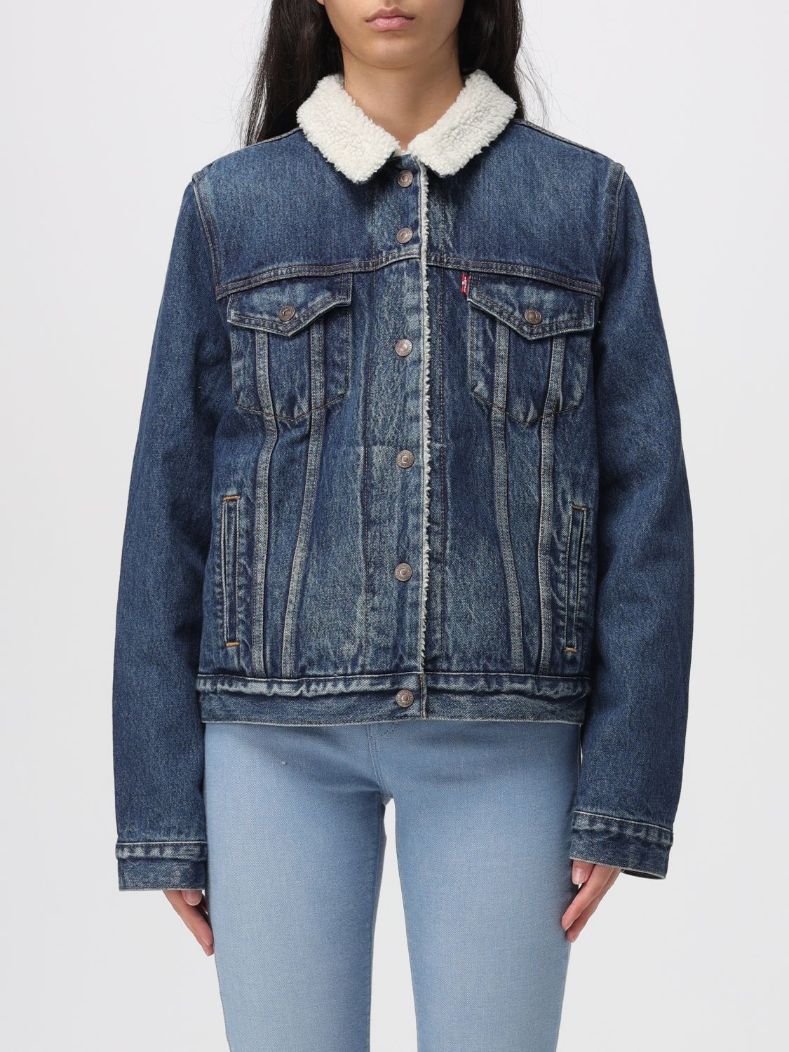 Levi's Chic Fur-lined Women's Jacket In Blue