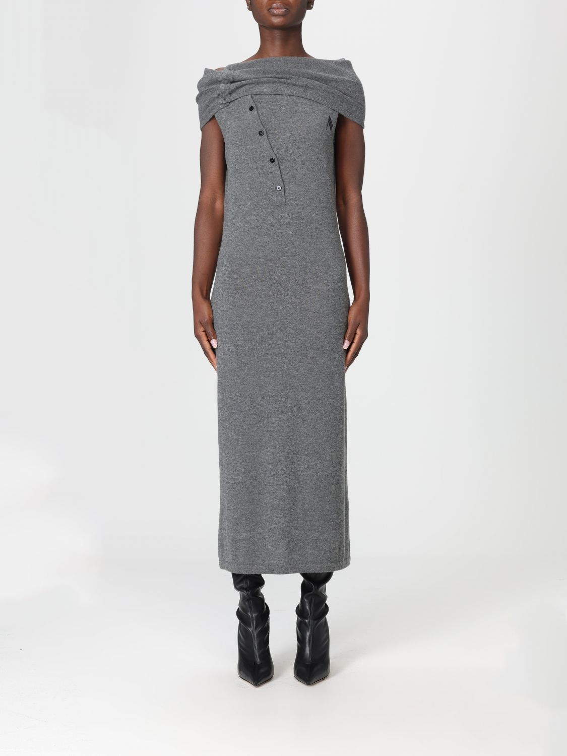 Attico Dress The Woman Color Grey In Gray