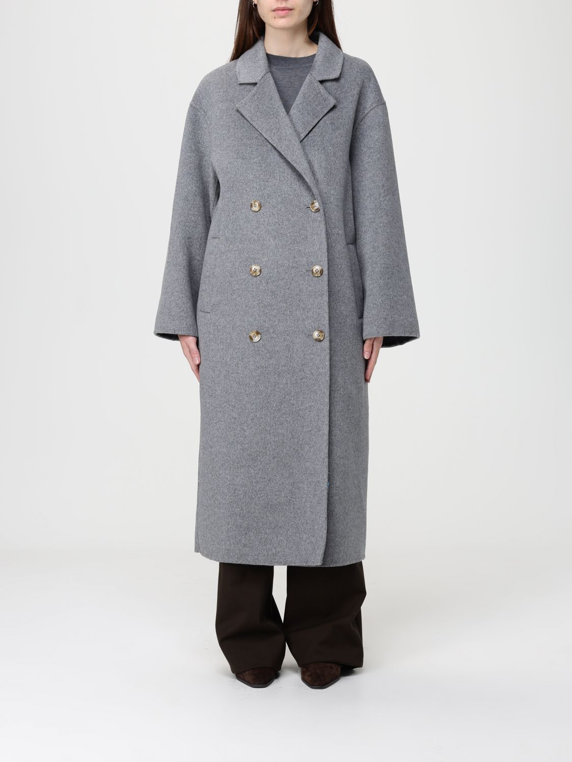 Loulou Studio Abrigo Corto - Gris In Black