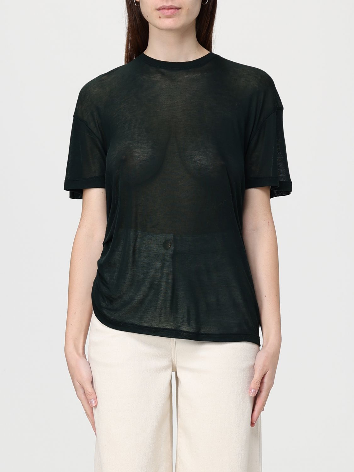 Victoria Beckham T-shirt Victoria Woman Color Green In Black
