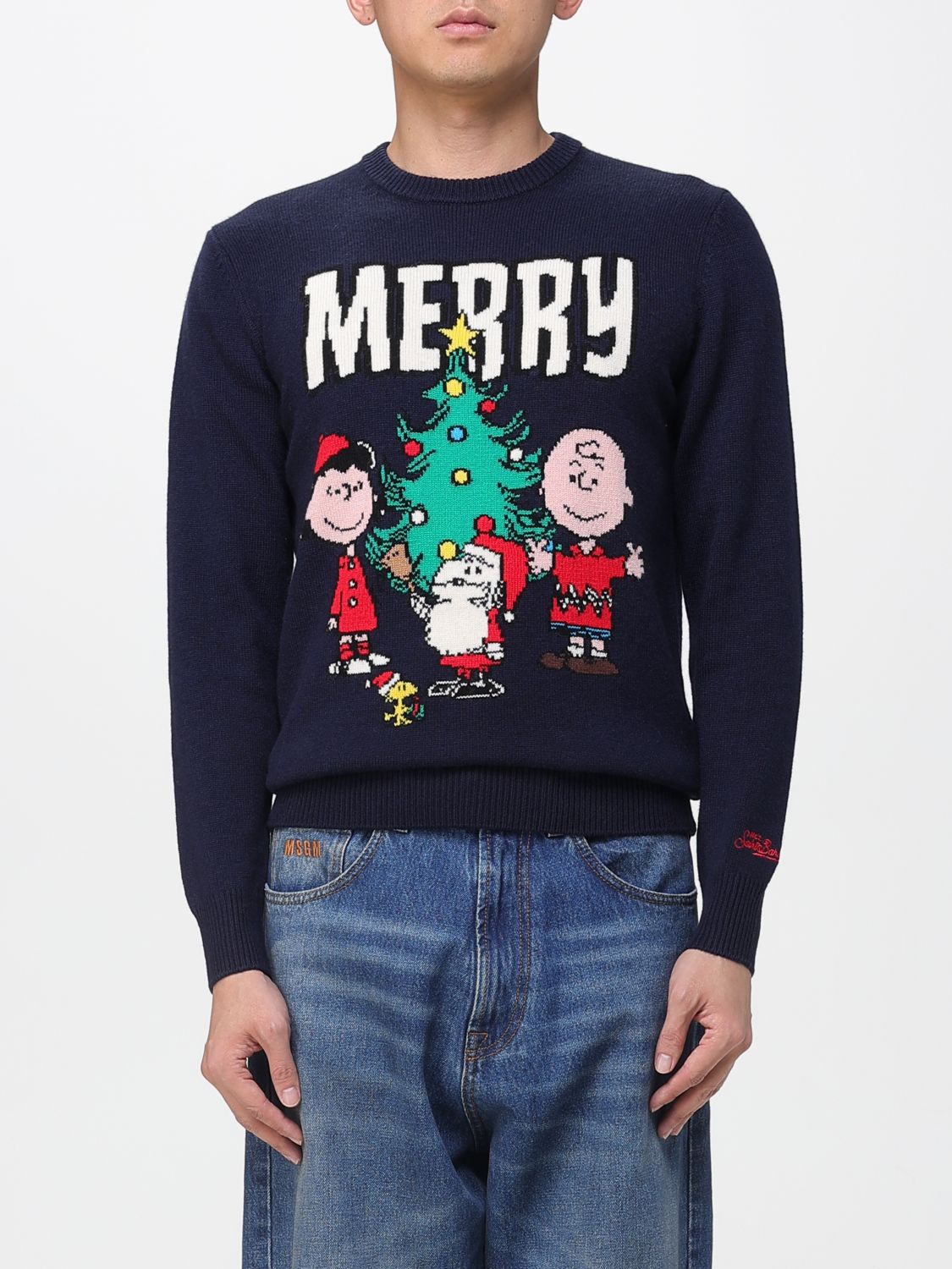 Mc2 Saint Barth Sweater Men Color Blue In Black