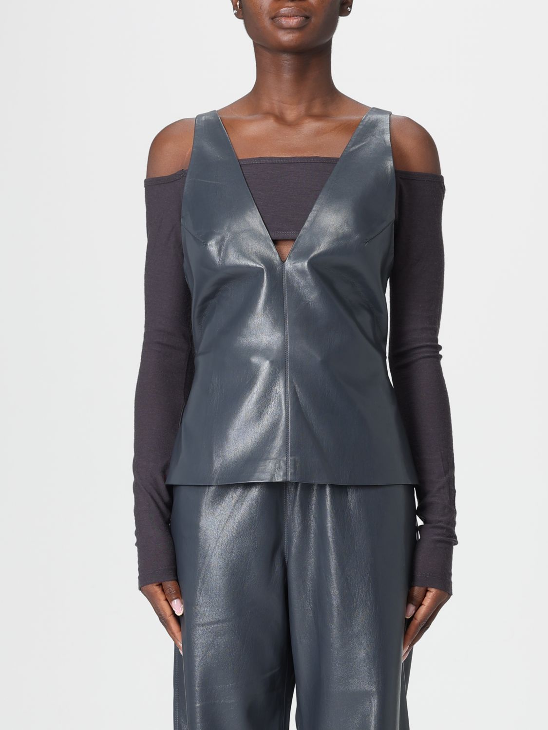 Nanushka Top Woman Color Grey In Gray