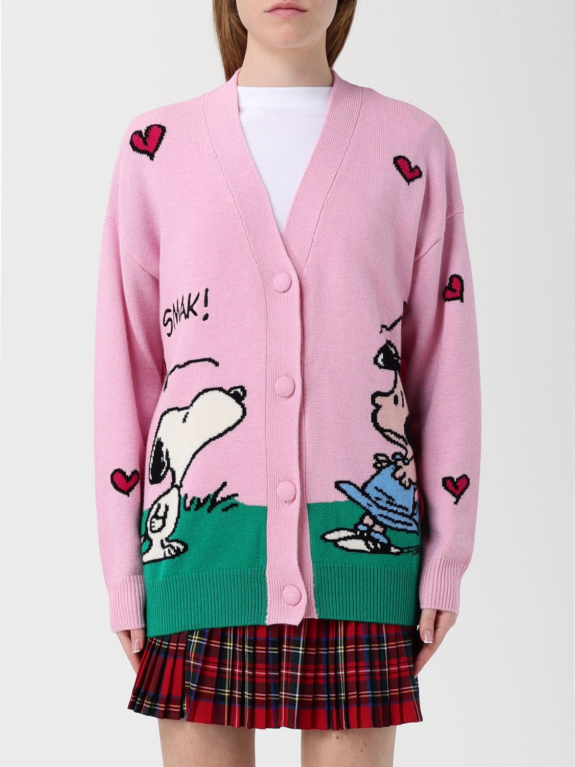 Mc2 Saint Barth Cardigan Sasi Donegal Snoopy Rosa In Pink