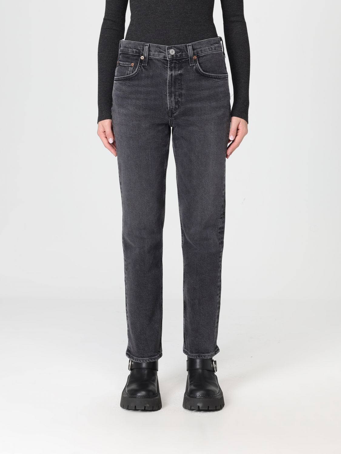 Agolde Jeans Woman Color Black In Black