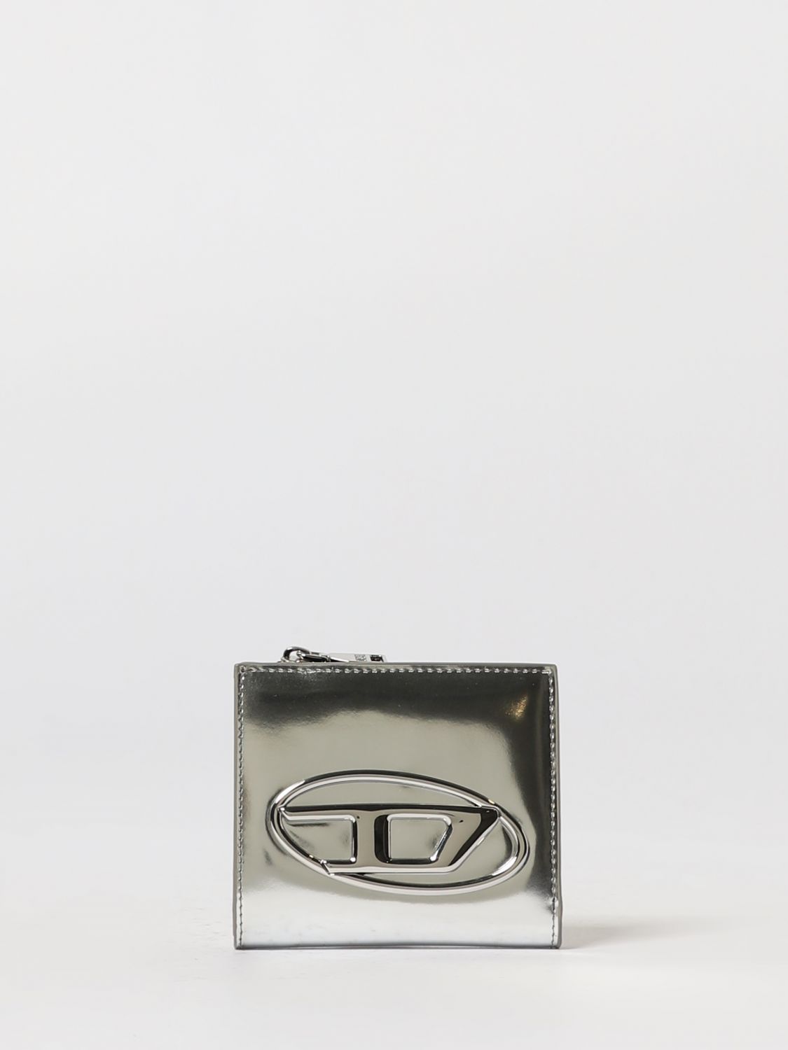 Diesel Wallet Woman Color Silver In Metallic