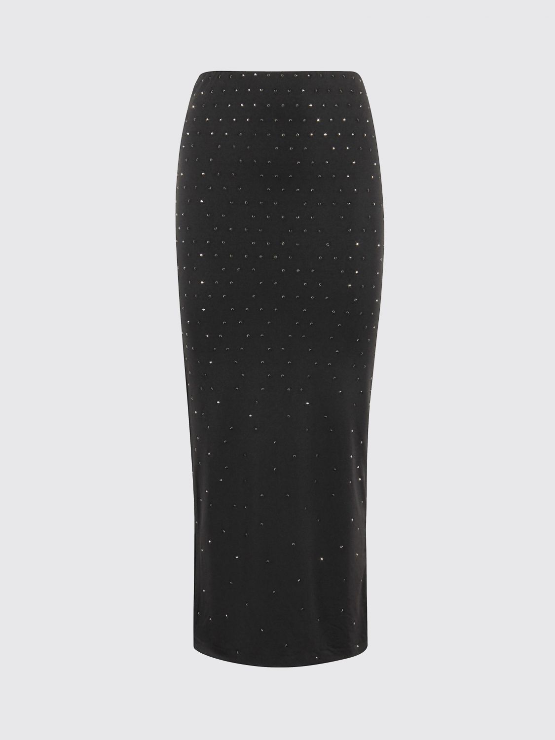 The Andamane Fitted Maxi Skirt With All-over Crystal Appliqués In Black