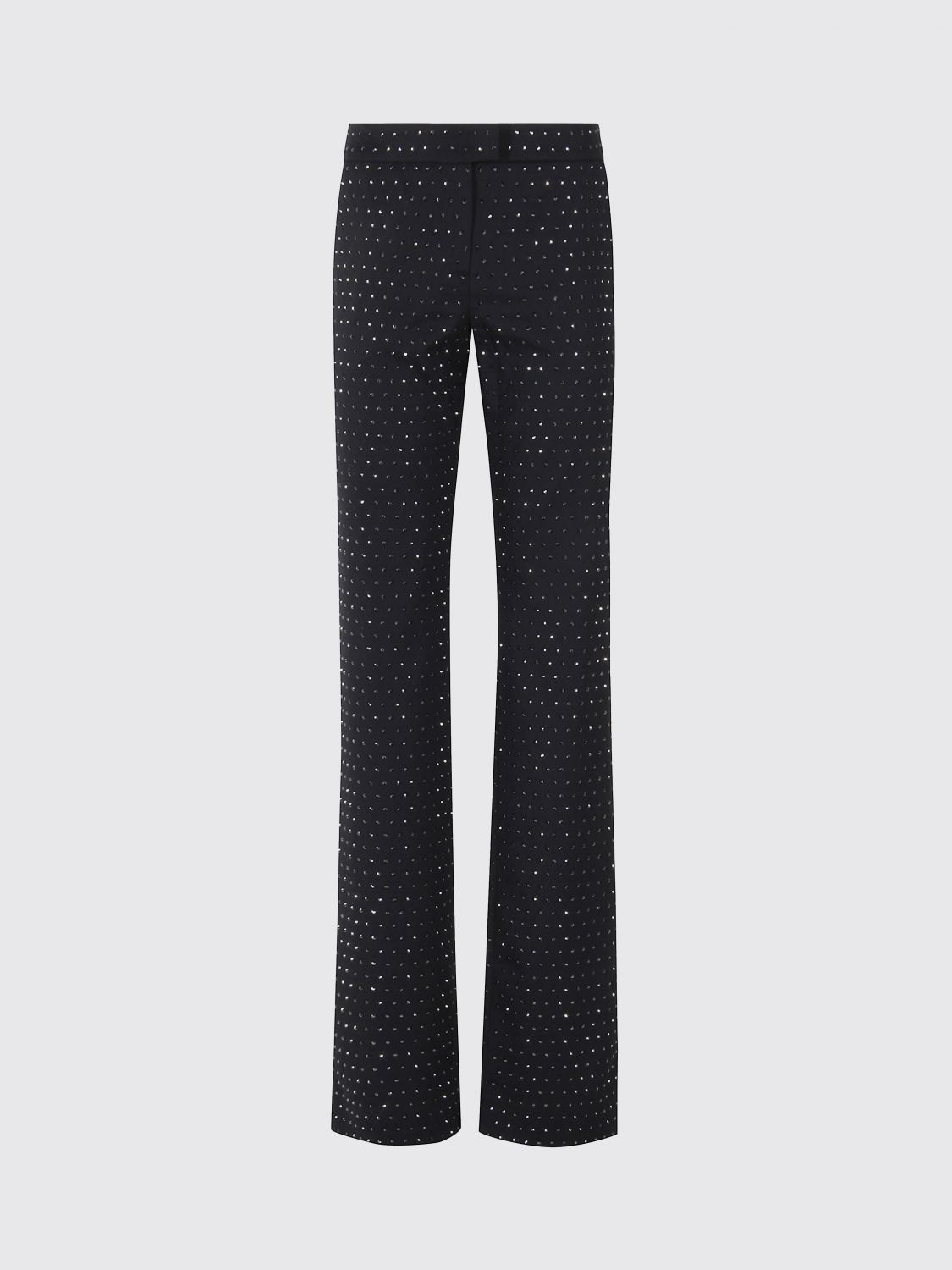 The Andamane Flared High Waist Trousers With Stud Embellishments In Black