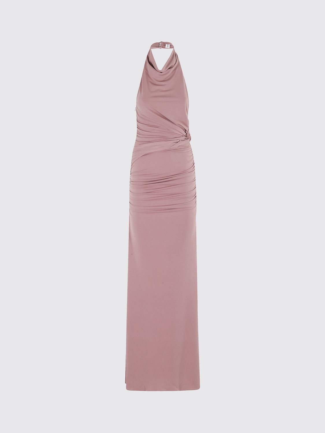 The Andamane Stella Maxi Turtleneck Open Back Maxi Dress In Pink