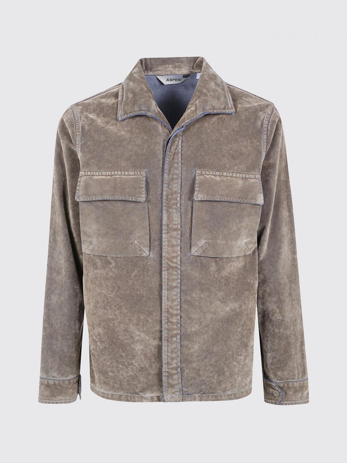 Aspesi Shirt With Front Flap Pockets In Gray