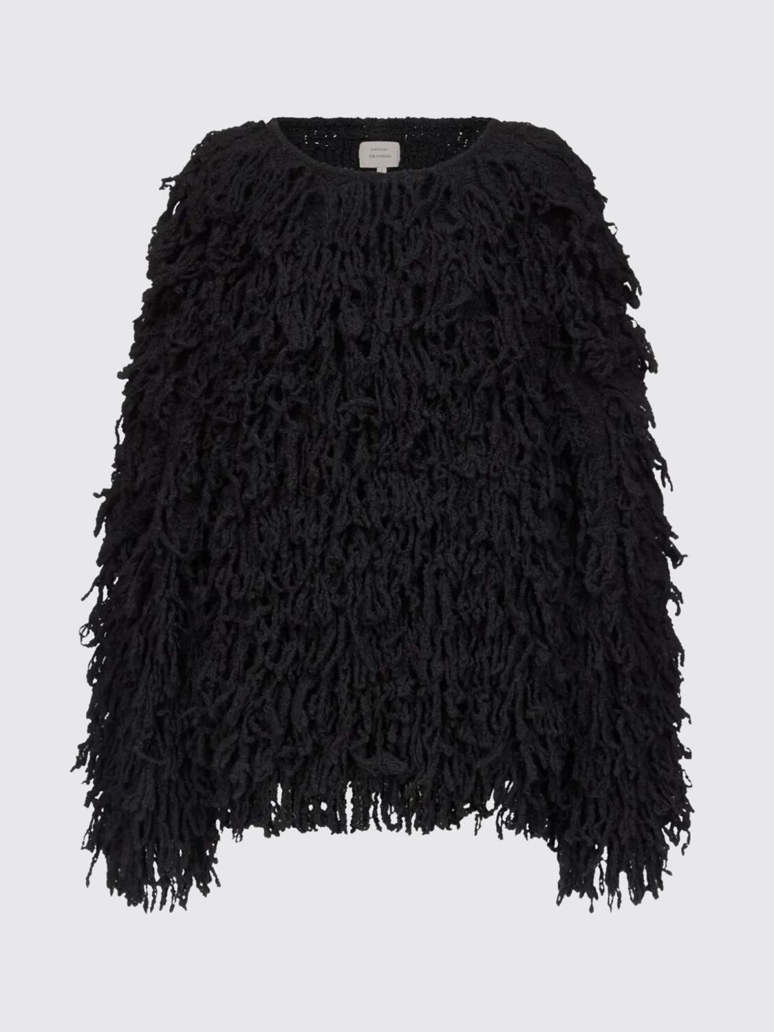 Loulou De Saison Gabin Fringe Sweater In Black
