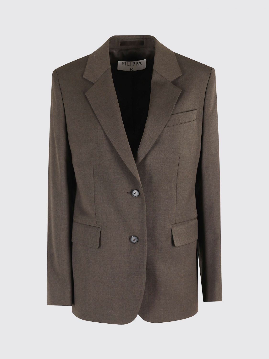 Filippa K Structured Walnut Blazer With Peaked Lapel In Brown