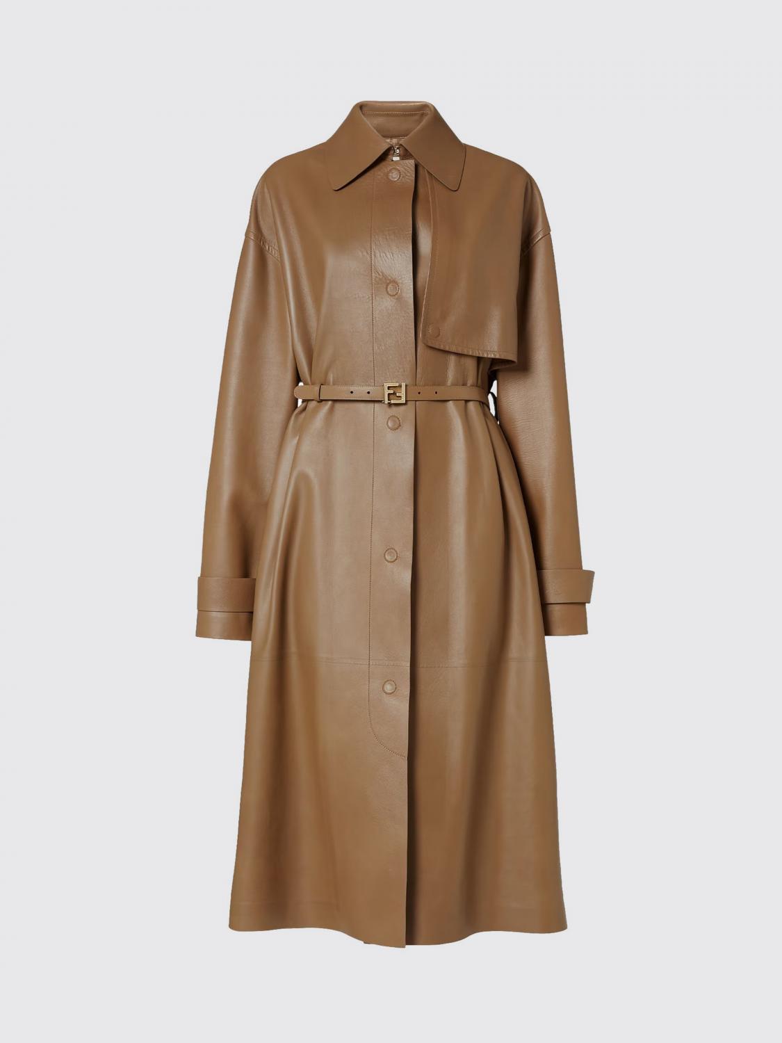 FENDI Trench in pelle di agnello