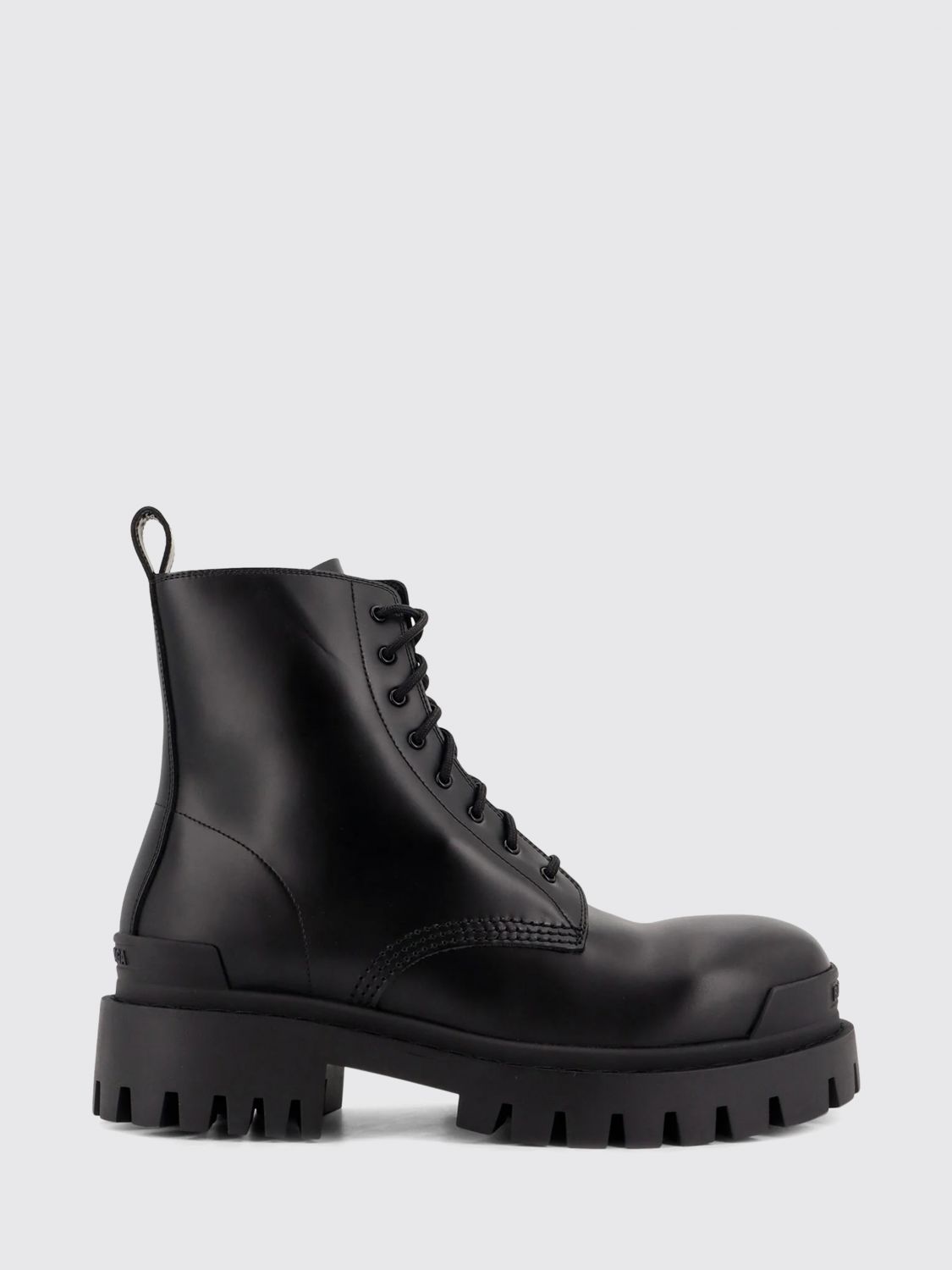 Balenciaga Leather Boots With Maxi Rubber Sole In Black