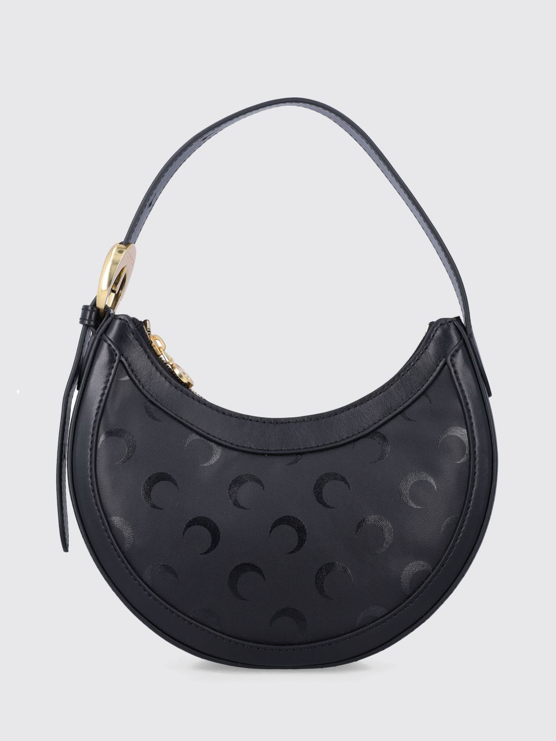 Marine Serre Mini Eclips Shoulder Bag With Embossed Pattern In Black