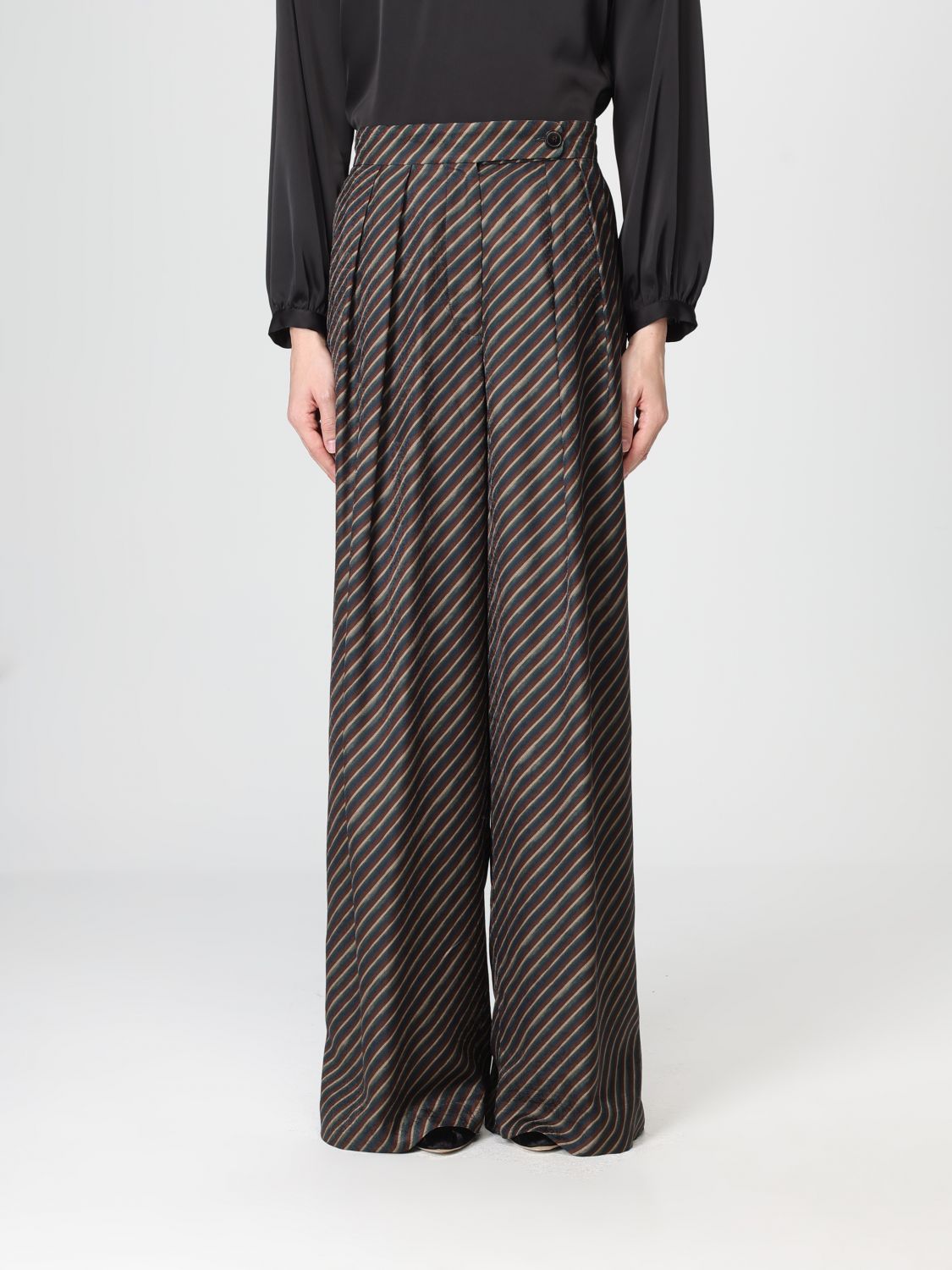 Dries Van Noten Pants Woman Color Multicolor In Brown