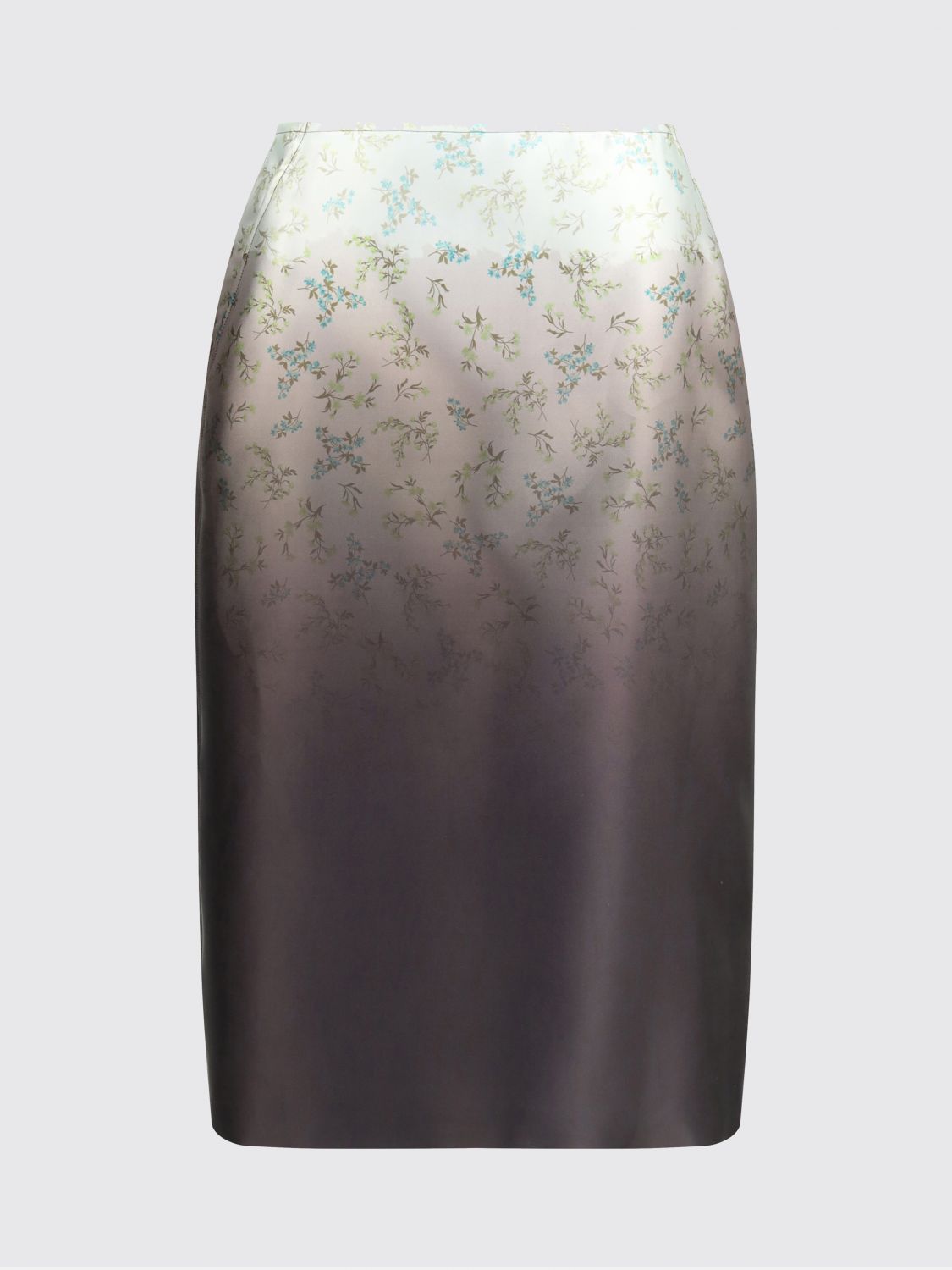 Jil Sander Silk Printed Skirt In Gray
