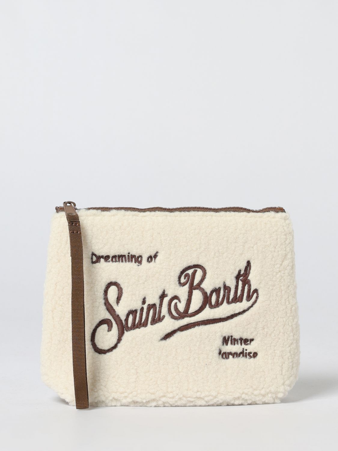 Mc2 Saint Barth "aline Teddy" Clutch Bag In Neutral