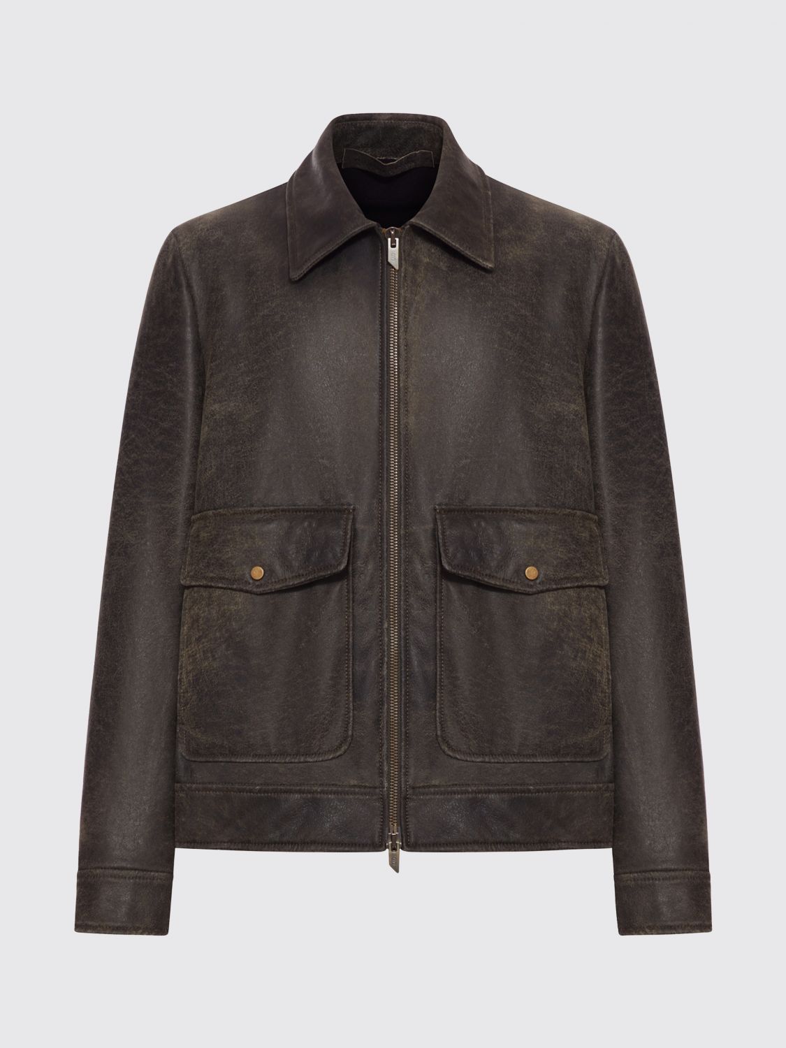 Salvatore Santoro Leather Jacket In Brown