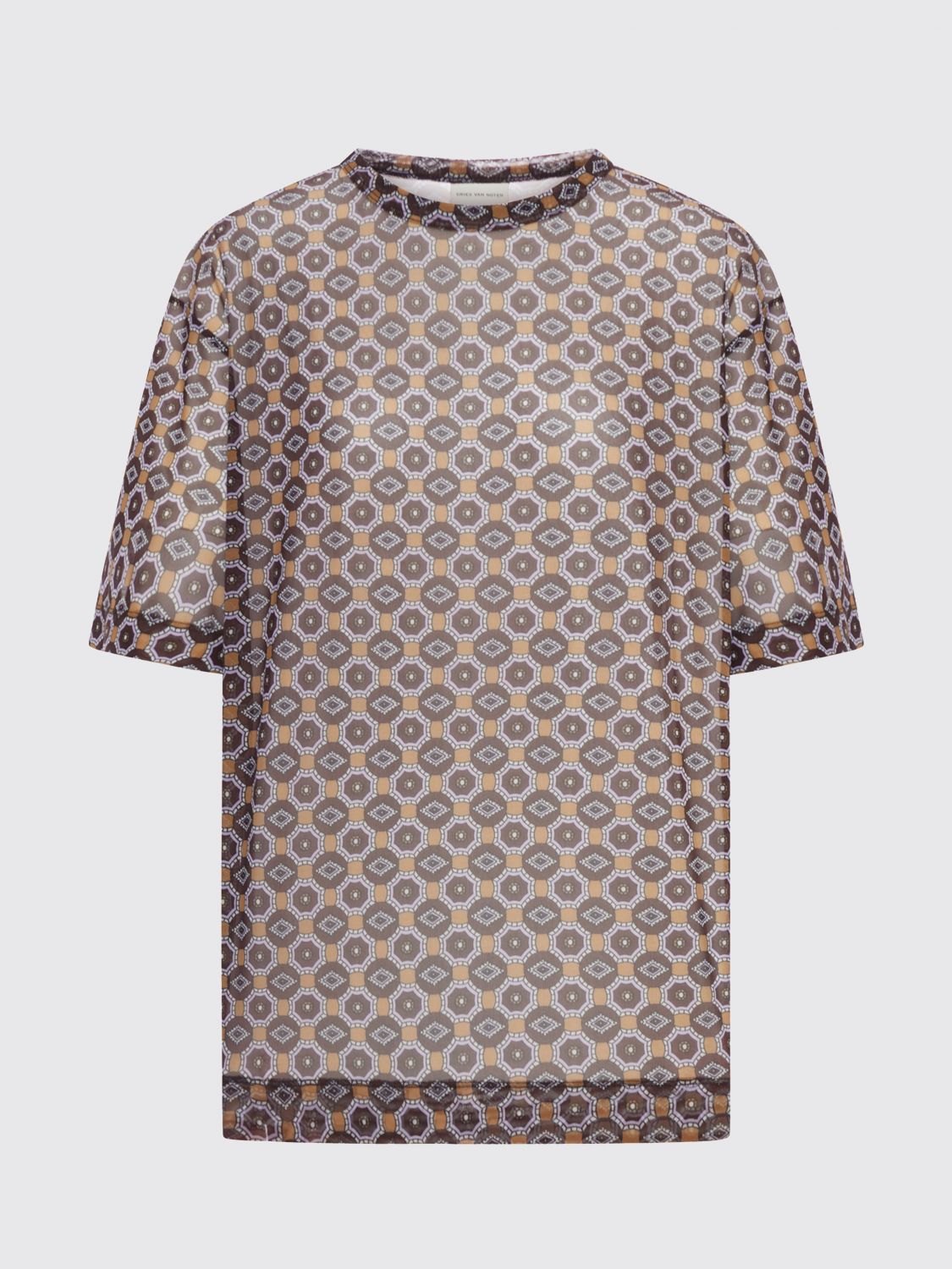 Dries Van Noten Oversized Transparent T-shirt In Animal Print