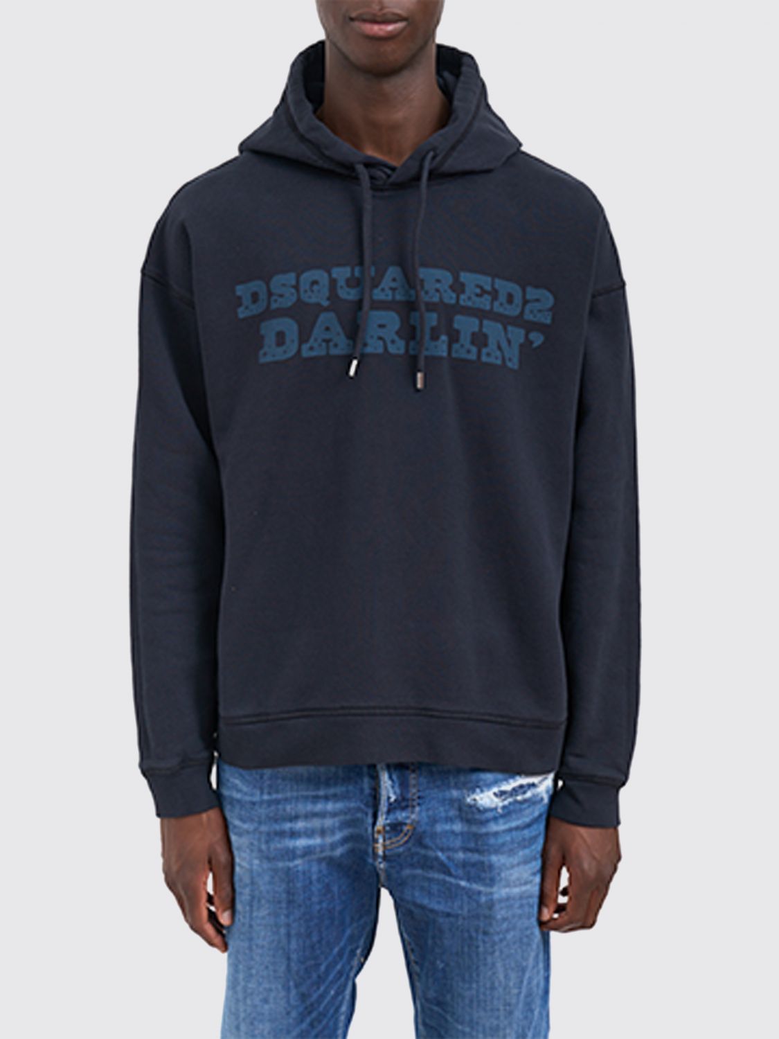 Dsquared2 Majica Graphic Hoodie In Blue