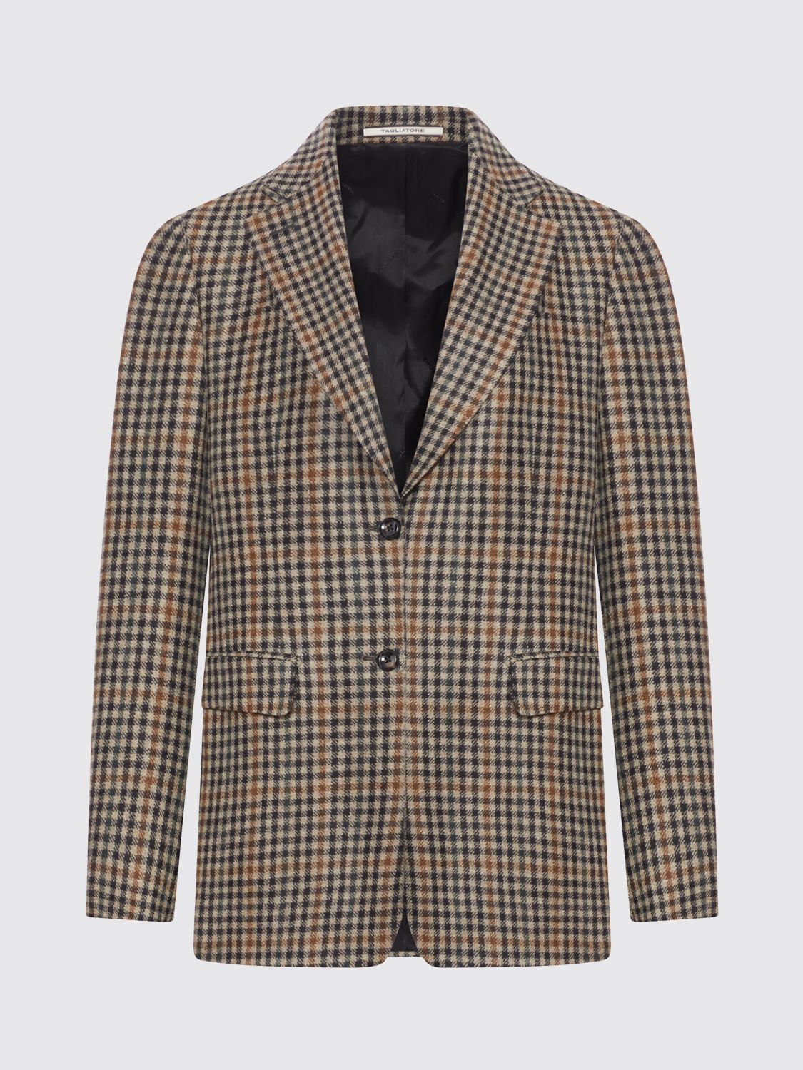 Tagliatore Single-breasted Tailored Wool Jacket In Brown