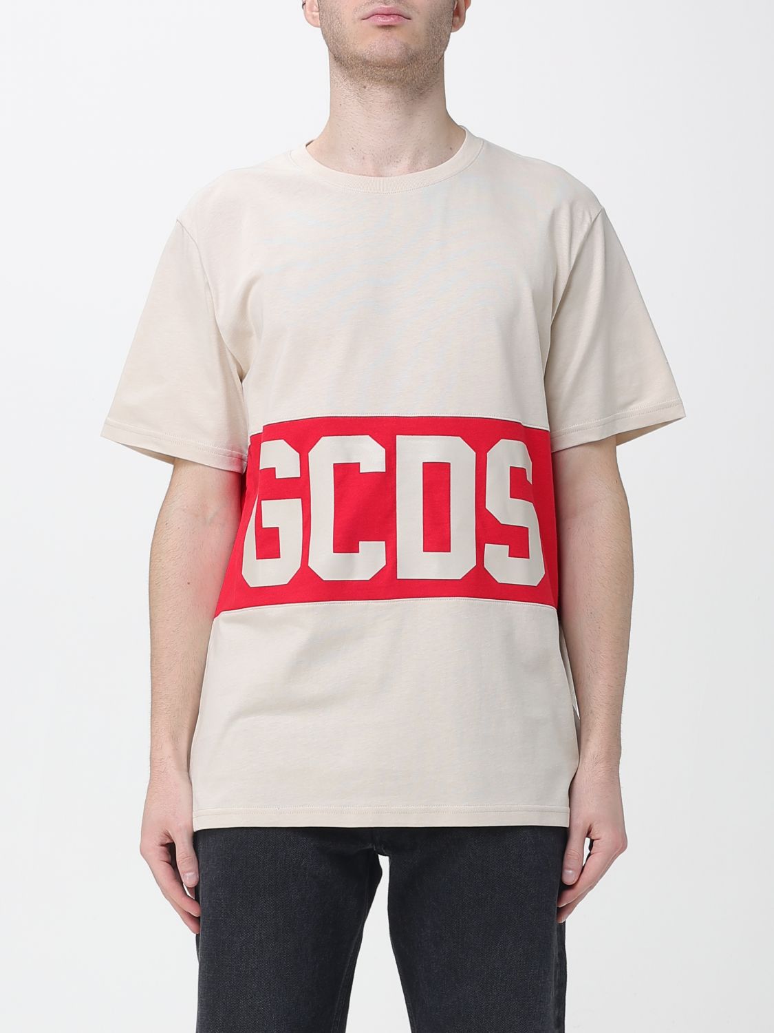 Gcds T-shirt Men Color Beige In Neutral