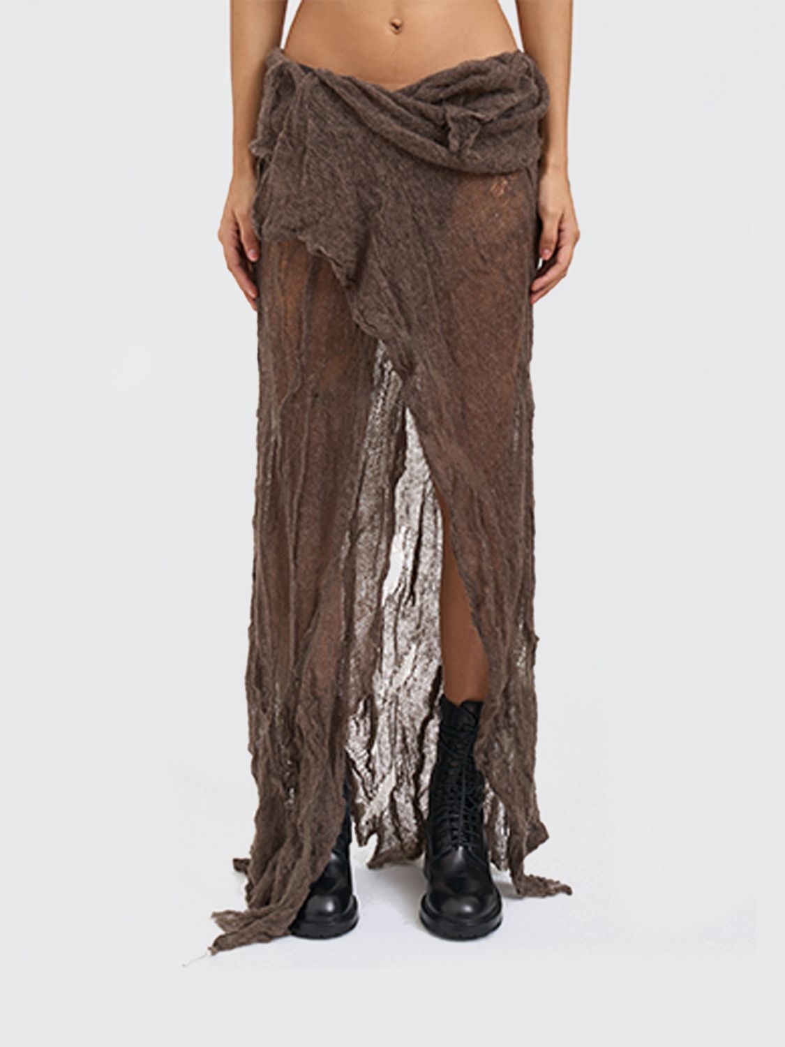 Ann Demeulemeester Skirt Woman Color Green In Brown