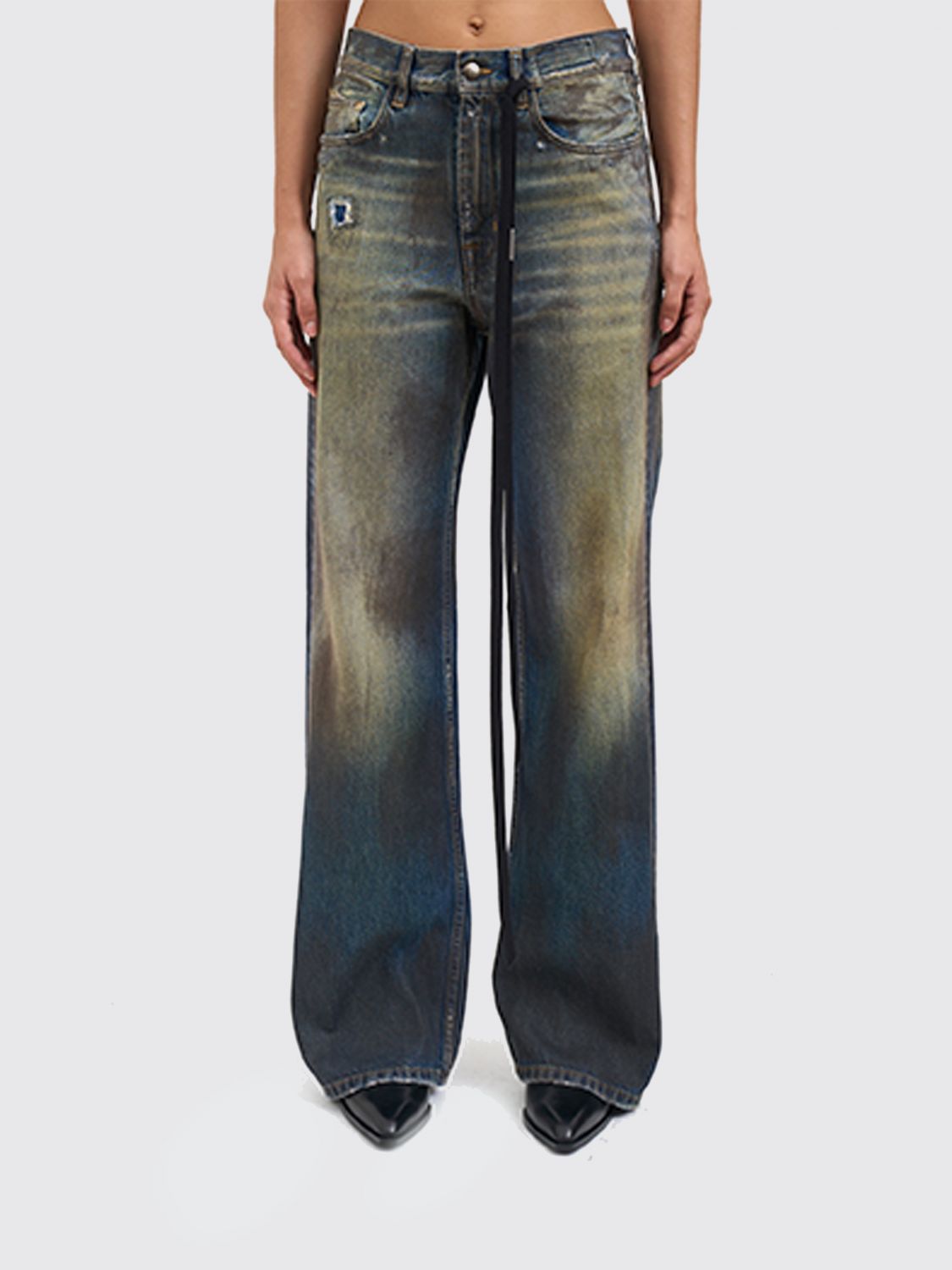 Ann Demeulemeester Pants  Woman Color Gnawed Blue In Blue
