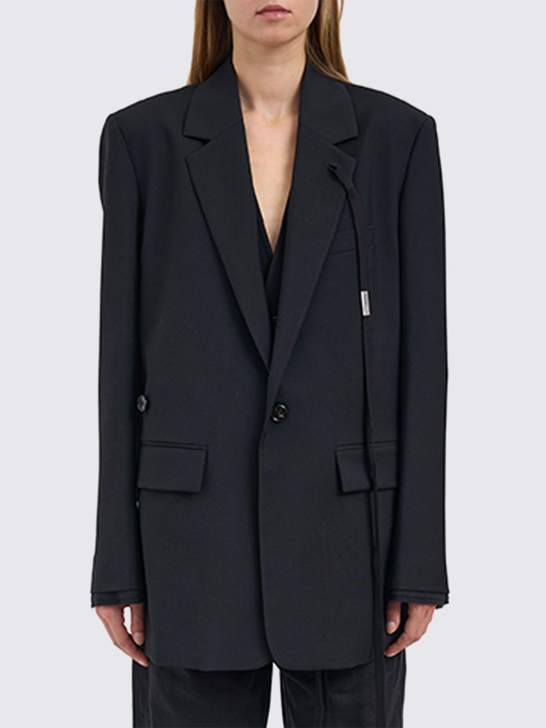 Ann Demeulemeester "olena" Wrap Deconstructed Jacket In Black